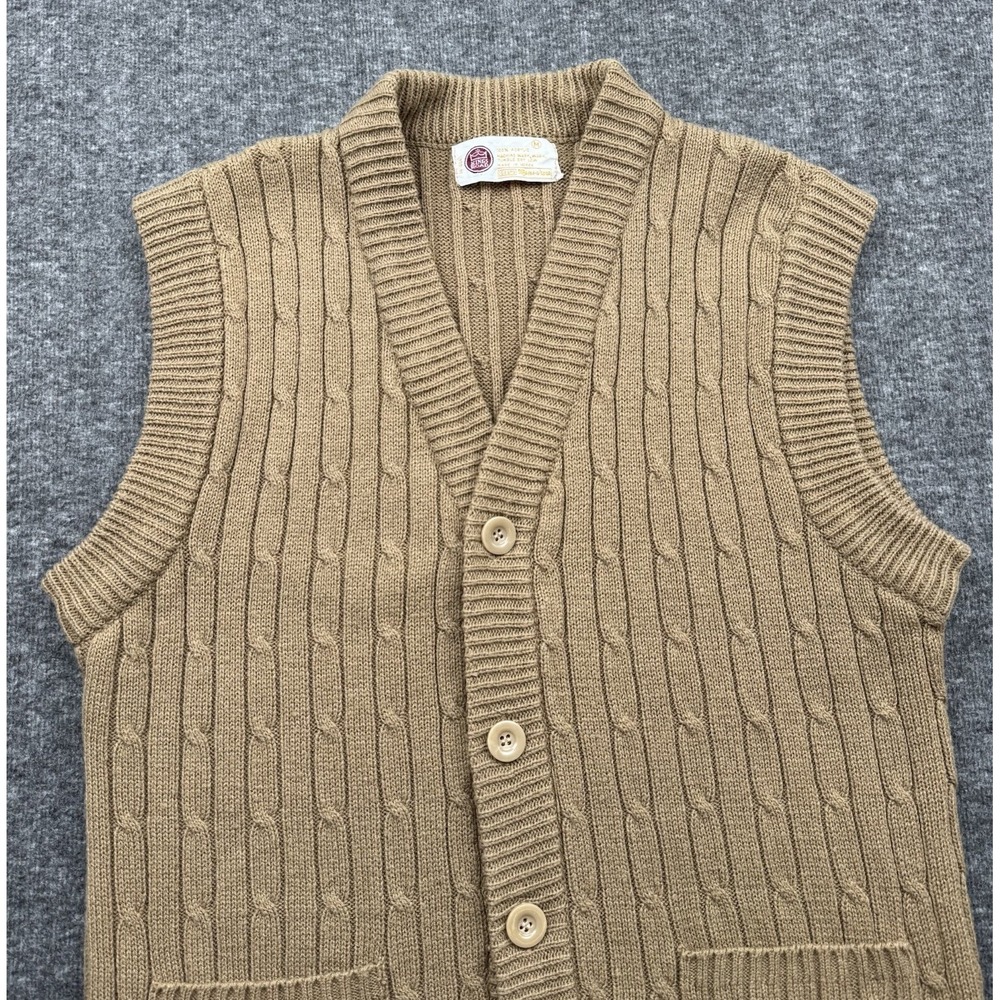 KINGS ROAD Mens SEARS Brown CARDIGAN VEST Sweater Grandpacore Sz M‎ Vtg Button